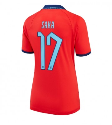 Anglia Bukayo Saka #17 Koszulka Wyjazdowych Kobiety MŚ 2022 Krótki Rękaw